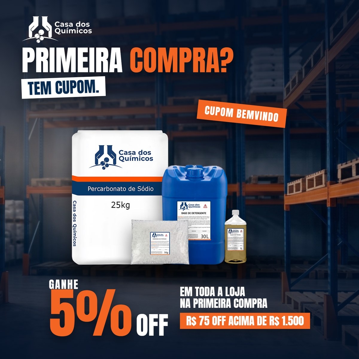 Cupom BEMVINDO 5% (novo)