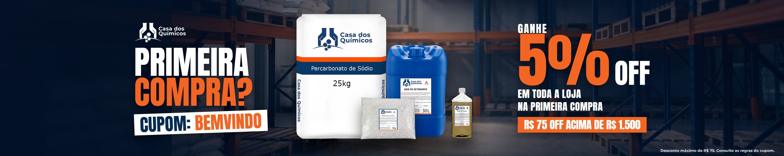 Cupom BEMVINDO 5% (novo)