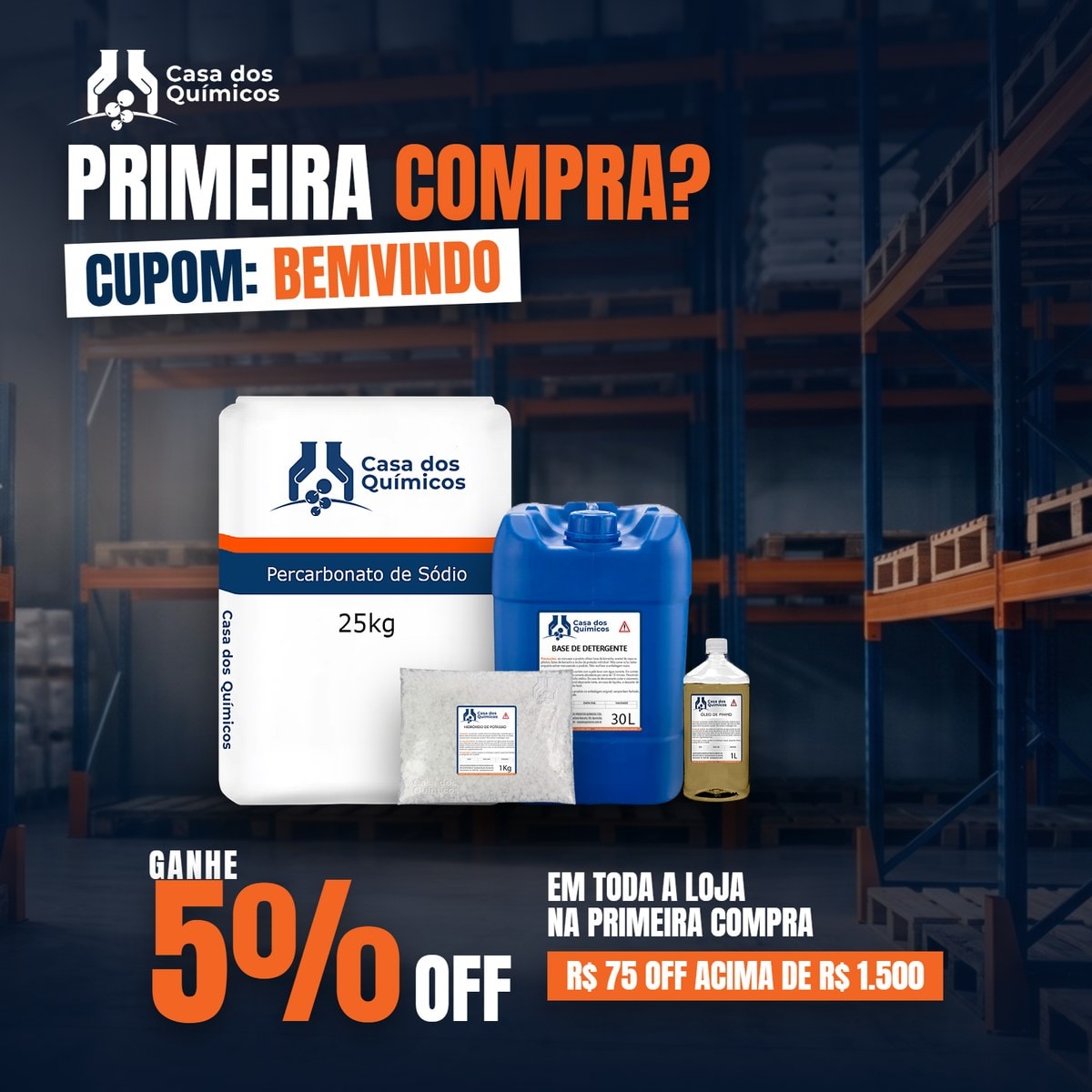Cupom BEMVINDO 5% (novo)