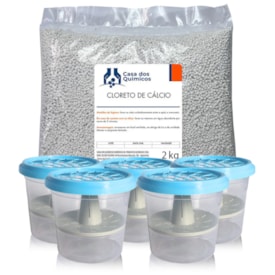 Cloreto de Cálcio Esferas 2 kg + 5 Potes Anti Mofo