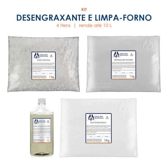 Kit para Fazer Desengraxante e Limpa-Forno (rende até 10 L)