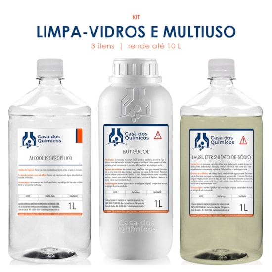 Kit para Fazer Limpa-Vidros e Multiuso (rende até 10 L)