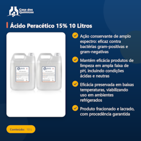 Segunda imagem do produto Ácido Peracético 15% 10 Litros