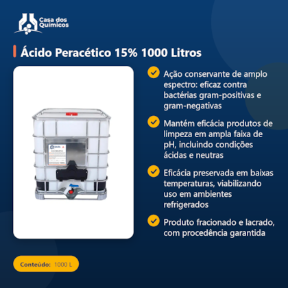 Segunda imagem do produto Ácido Peracético 15% 1000 Litros