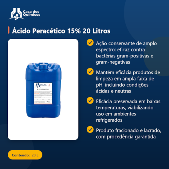 Segunda imagem do produto Ácido Peracético 15% 20 Litros