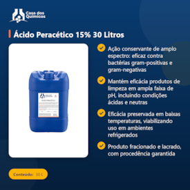 Segunda imagem do produto Ácido Peracético 15% 30 Litros