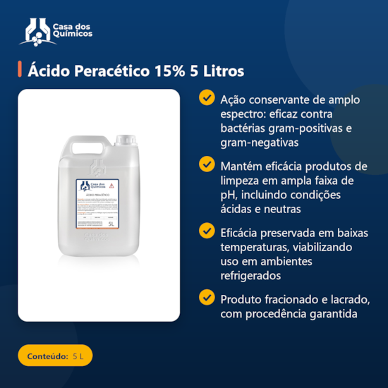 Segunda imagem do produto Ácido Peracético 15% 5 Litros