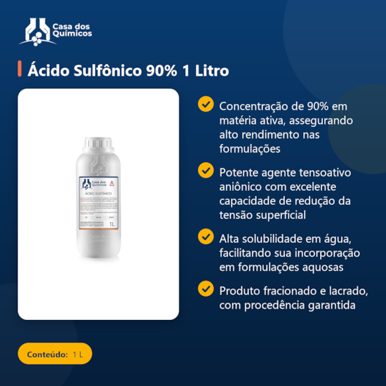 Segunda imagem do produto Ácido Sulfônico 90% 1 Litro