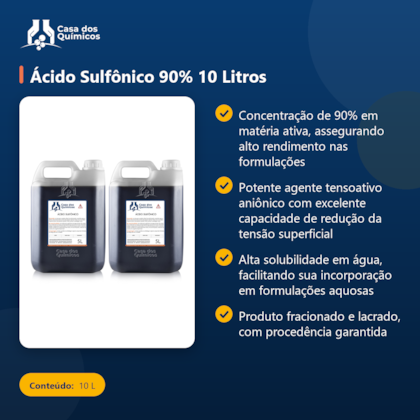 Segunda imagem do produto Ácido Sulfônico 90% 10 Litros
