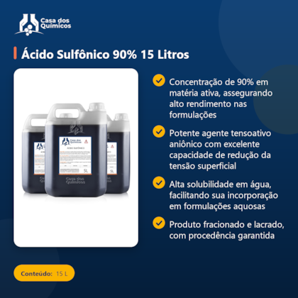 Segunda imagem do produto Ácido Sulfônico 90% 15 Litros