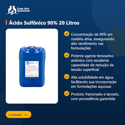 Segunda imagem do produto Ácido Sulfônico 90% 20 Litros
