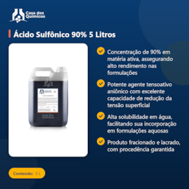 Segunda imagem do produto Ácido Sulfônico 90% 5 Litros