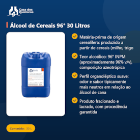 Segunda imagem do produto Álcool de Cereais 96° 30 Litros