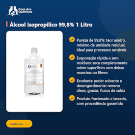 Segunda imagem do produto Álcool Isopropílico 99,8% 1 Litro