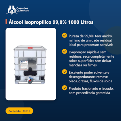 Segunda imagem do produto Álcool Isopropílico 99,8% 1000 Litros