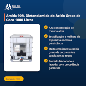 Segunda imagem do produto Amida 90% Dietanolamida do Ácido Graxo de Coco 1000 Litros