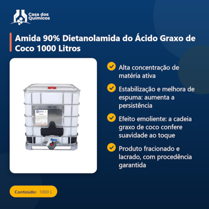 Segunda imagem do produto Amida 90% Dietanolamida do Ácido Graxo de Coco 1000 Litros
