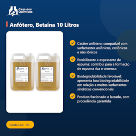 Segunda imagem do produto Anfótero, Betaína 10 Litros