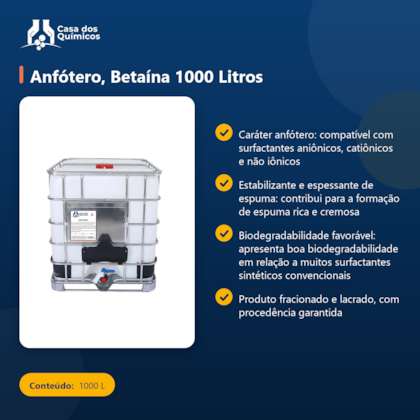 Segunda imagem do produto Anfótero, Betaína 1000 Litros