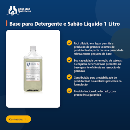 Segunda imagem do produto Base para Detergente e Sabão Líquido 1 Litro