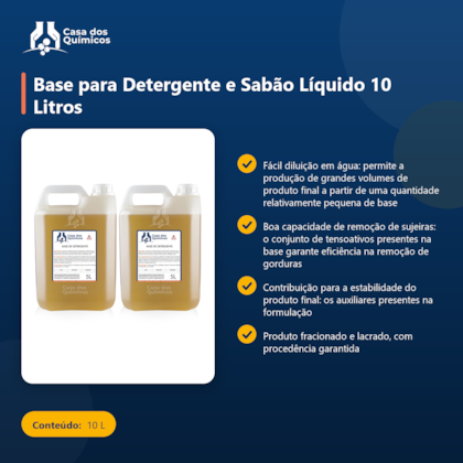 Segunda imagem do produto Base para Detergente e Sabão Líquido 10 Litros