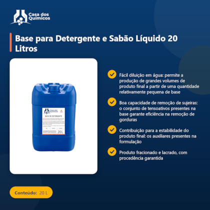 Segunda imagem do produto Base para Detergente e Sabão Líquido 20 Litros