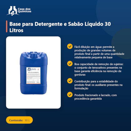 Segunda imagem do produto Base para Detergente e Sabão Líquido 30 Litros