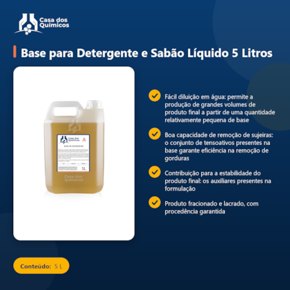 Segunda imagem do produto Base para Detergente e Sabão Líquido 5 Litros