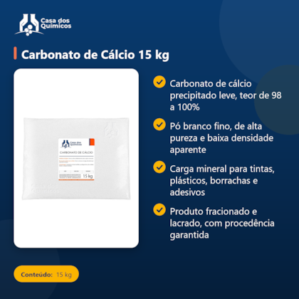 Segunda imagem do produto Carbonato de Cálcio 15 kg