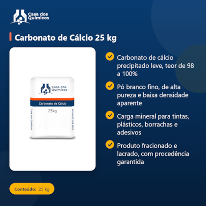 Segunda imagem do produto Carbonato de Cálcio 25 kg
