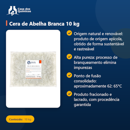 Segunda imagem do produto Cera de Abelha Branca 10 kg