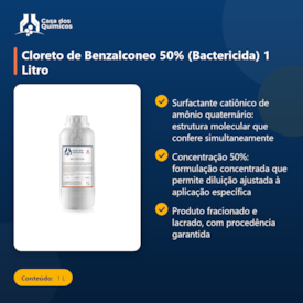 Segunda imagem do produto Cloreto de Benzalconeo 50% (Bactericida) 1 Litro