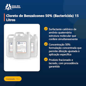 Segunda imagem do produto Cloreto de Benzalconeo 50% (Bactericida) 15 Litros