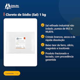 Segunda imagem do produto Cloreto de Sódio (Sal) 1 kg