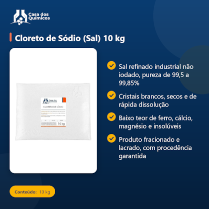 Segunda imagem do produto Cloreto de Sódio (Sal) 10 kg