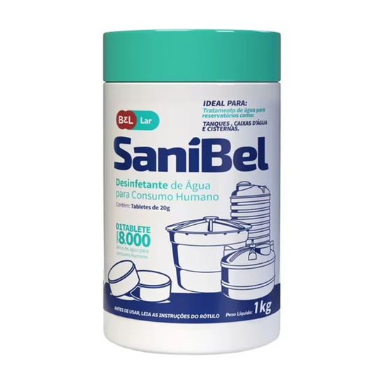 Cloro para Consumo Humano Sanibel 1 Kg - Embalagem com 50 Tabletes de 20g