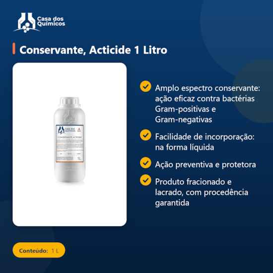 Segunda imagem do produto Conservante, Acticide 1 Litro