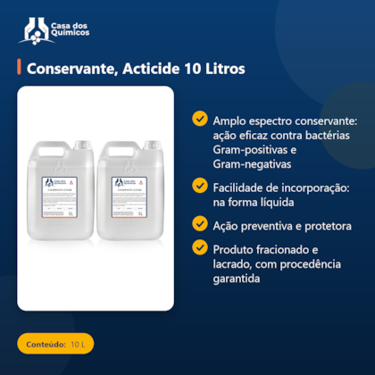 Segunda imagem do produto Conservante, Acticide 10 Litros
