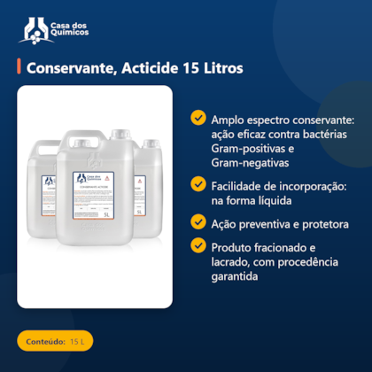Segunda imagem do produto Conservante, Acticide 15 Litros