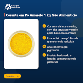 Segunda imagem do produto Corante em Pó Amarelo 1 kg Não Alimentício