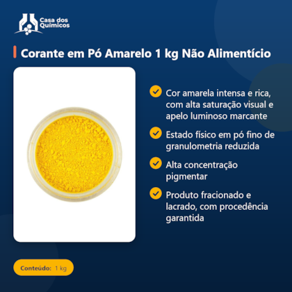 Segunda imagem do produto Corante em Pó Amarelo 1 kg Não Alimentício