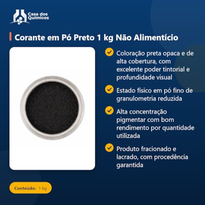 Segunda imagem do produto Corante em Pó Preto 1 kg Não Alimentício