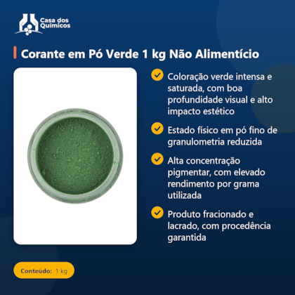 Segunda imagem do produto Corante em Pó Verde 1 kg Não Alimentício