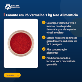 Segunda imagem do produto Corante em Pó Vermelho 1 kg Não Alimentício