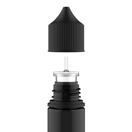 Segunda imagem do produto Frasco Unicorn Chubby Gorilla Pet 30ml Stubby - Frasco Preto com Tampa Preta