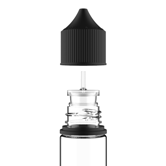 Segunda imagem do produto Frasco Unicorn Chubby Gorilla Pet 30ml Stubby - Frasco Transparente com Tampa Preta