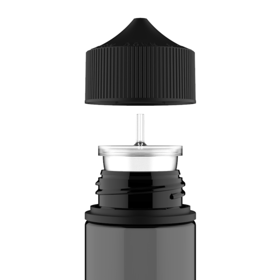Segunda imagem do produto Frasco Unicorn Chubby Gorilla Pet V3 100ml - Frasco Preto com Tampa Preta