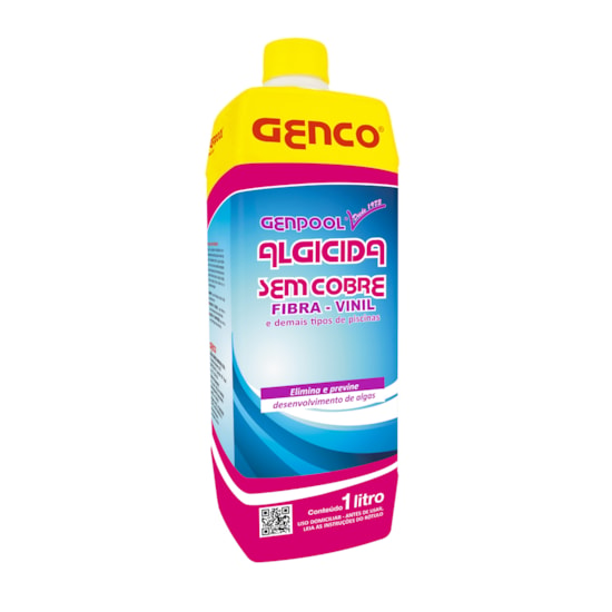 Genpool Algicida sem Cobre Genco 1 Litro - Elimina e Combate Algas