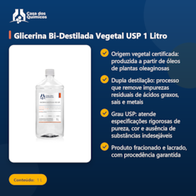 Segunda imagem do produto Glicerina Bi-Destilada Vegetal USP 1 Litro