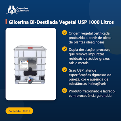 Segunda imagem do produto Glicerina Bi-Destilada Vegetal USP 1000 Litros